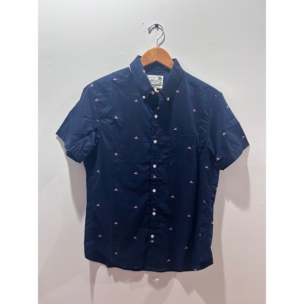 Bonobos Button Down Shirt Mens M Navy Shark Fin Fade Out Pink Slim Fit